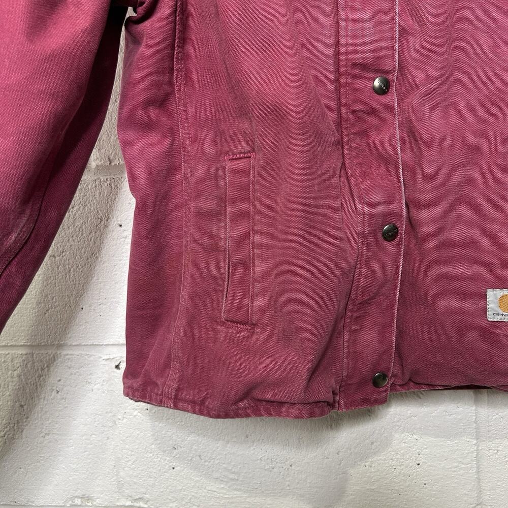 Y2K Carhartt Sherpa-Lined Sandstone Berkley Jacket “Merlot” - Picture 5 of 15